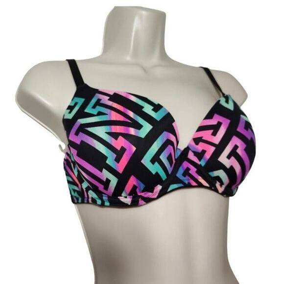 VS Pink Logo Wear Multi-Colored Everywhere Lightly Lined Padded Bra Size 32D - Picture 9 of 12